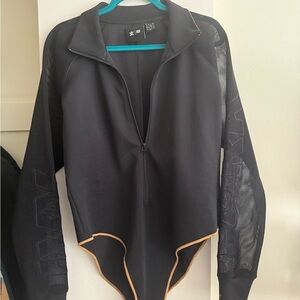 Ivy Park Adidas Black Bomber Jacket with Mesh Sleeves